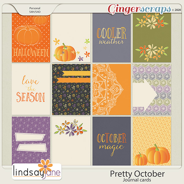 Pretty October Journal Cards by Lindsay Jane