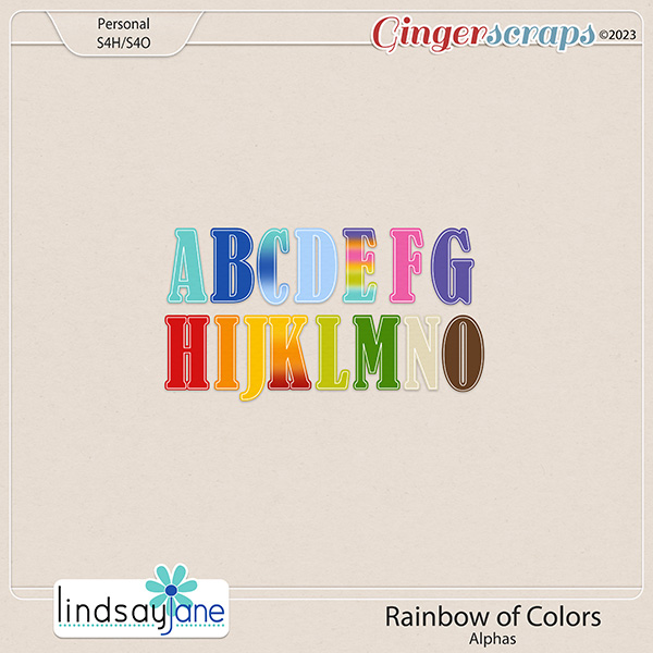 Rainbow of Colors Alphas by Lindsay Jane