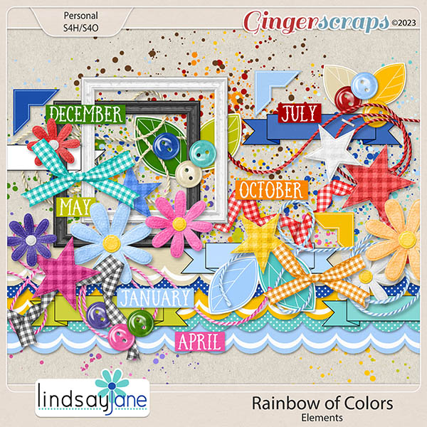 Rainbow of Colors Elements by Lindsay Jane