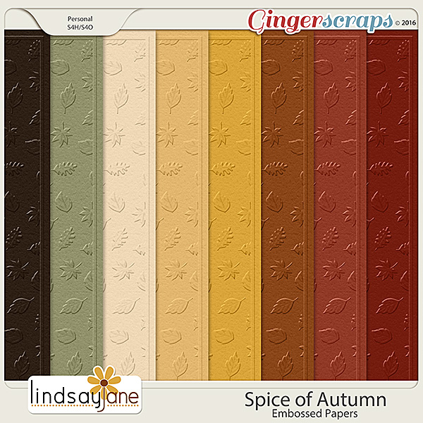 Spice of Autumn Embossed Papers by Lindsay Jane