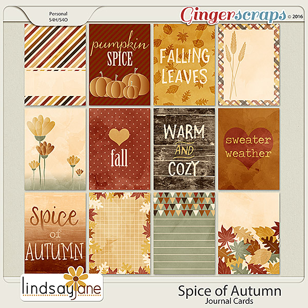 Spice of Autumn Journal Cards by Lindsay Jane