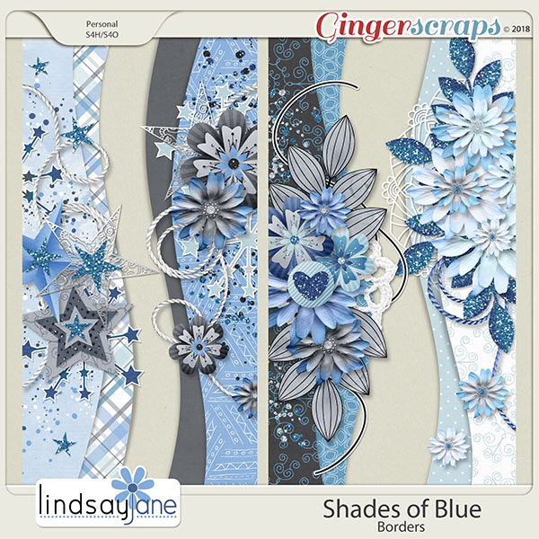 Shades of Blue Borders by Lindsay Jane