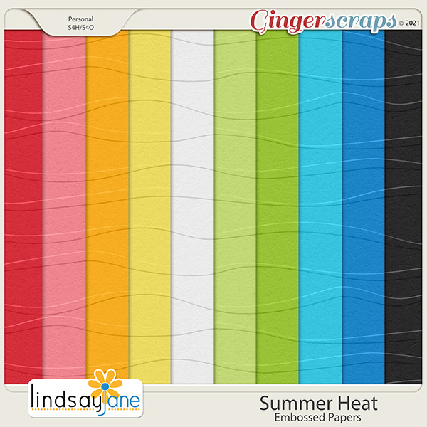 Summer Heat Embossed Papers by Lindsay Jane