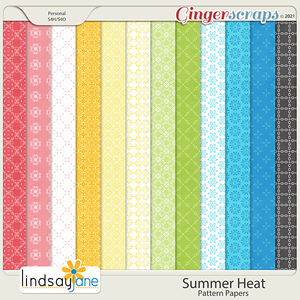 Summer Heat Pattern Papers by Lindsay Jane