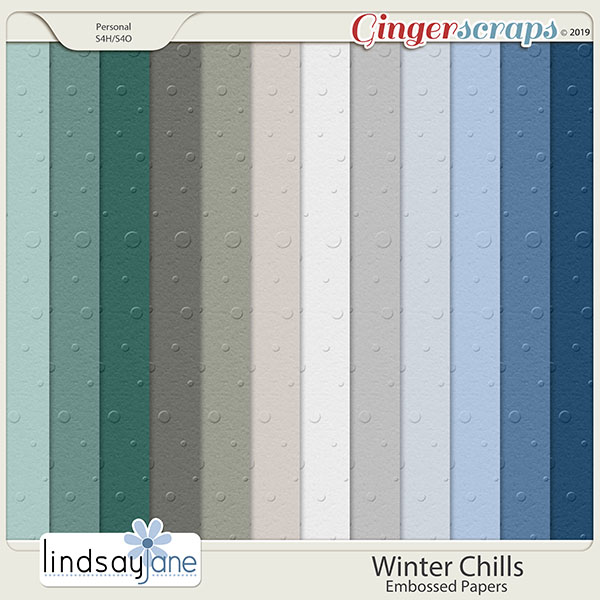 Winter Chills Embossed Papers by Lindsay Jane