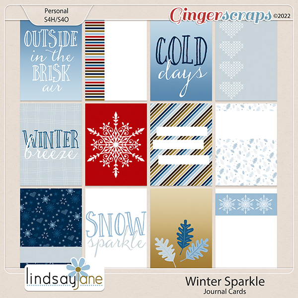 Winter Sparkle Journal Cards by Lindsay Jane