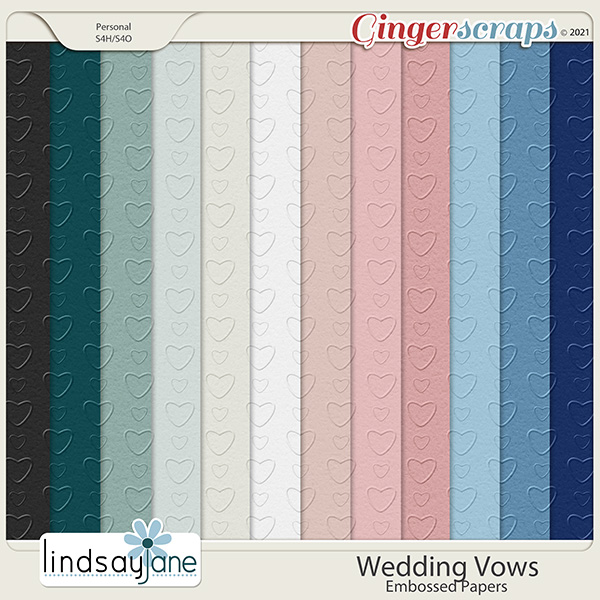 Wedding Vows Embossed Papers by Lindsay Jane