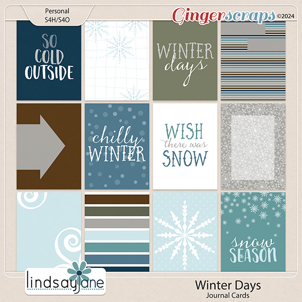 Winter Days Journal Cards by Lindsay Jane