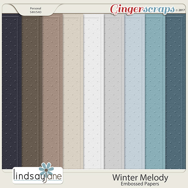 Winter Melody Embossed Papers by Lindsay Jane