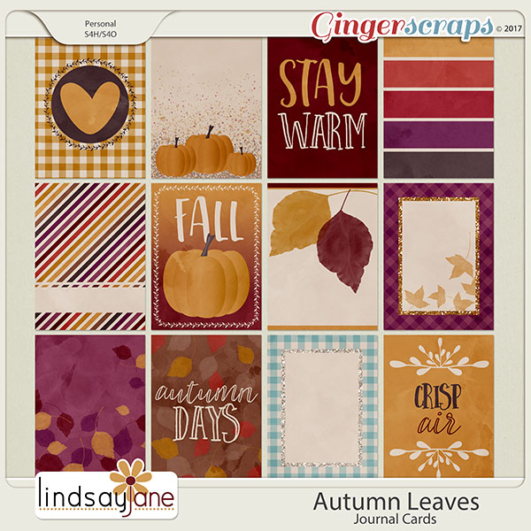 Autumn Leaves Journal Cards by Lindsay Jane