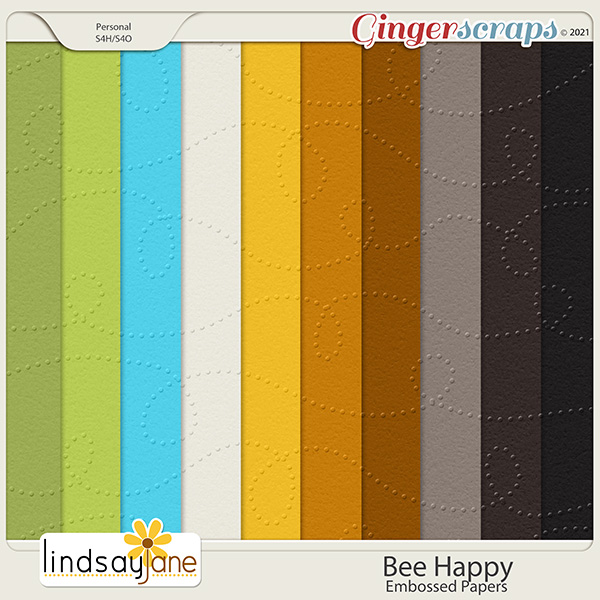 Bee Happy Embossed Papers by Lindsay Jane