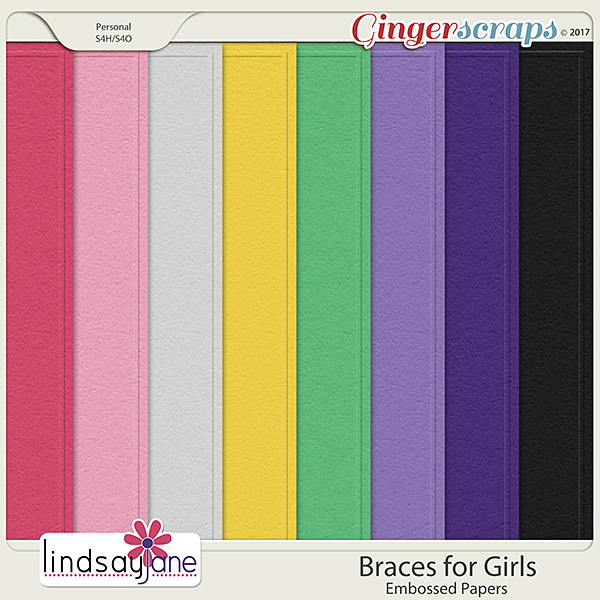 Braces for Girls Embossed Papers by Lindsay Jane