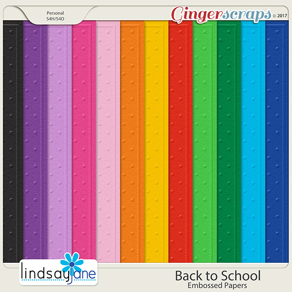 Back to School Embossed Papers by Lindsay Jane