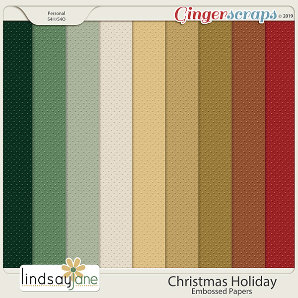 Christmas Holiday Embossed Papers by Lindsay Jane