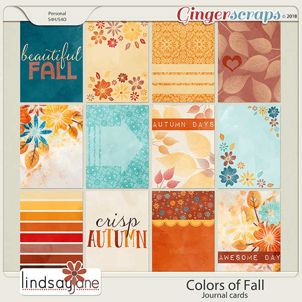 Colors of Fall Journal Cards by Lindsay Jane