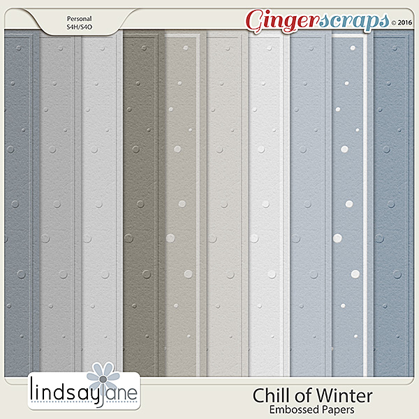 Chill of Winter Embossed Papers by Lindsay Jane