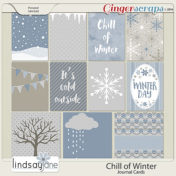 Chill of Winter Journal Cards by Lindsay Jane