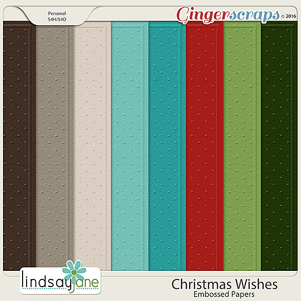 Christmas Wishes Embossed Papers by Lindsay Jane