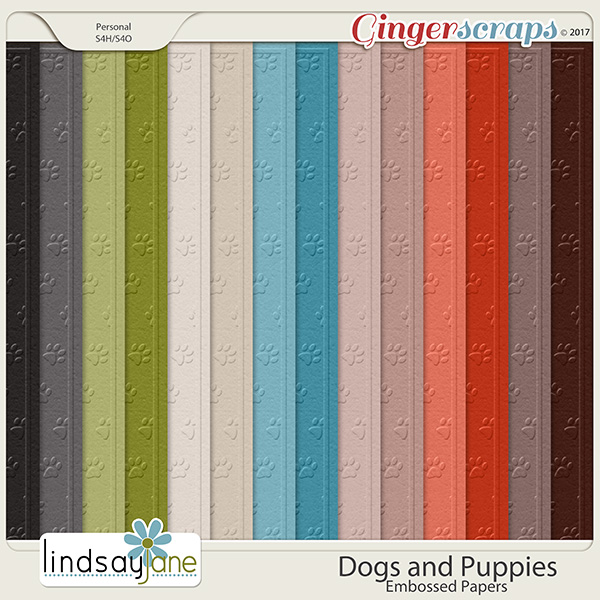 Dogs and Puppies Embossed Papers by Lindsay Jane