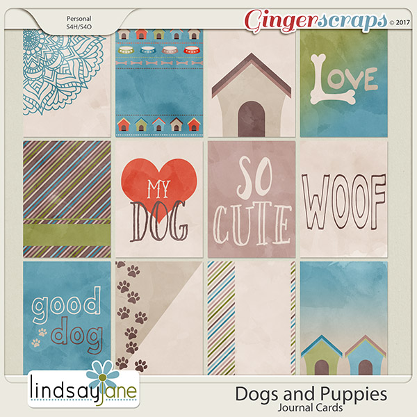 Dogs and Puppies Journal Cards by Lindsay Jane