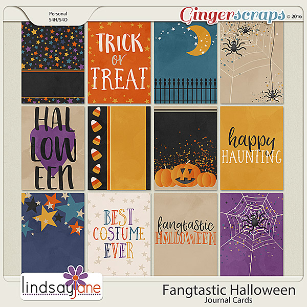 Fangtastic Halloween Journal Cards by Lindsay Jane