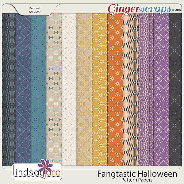 Fangtastic Halloween Pattern Papers by Lindsay Jane