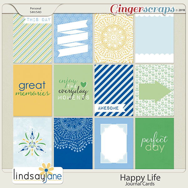 Happy Life Journal Cards by Lindsay Jane