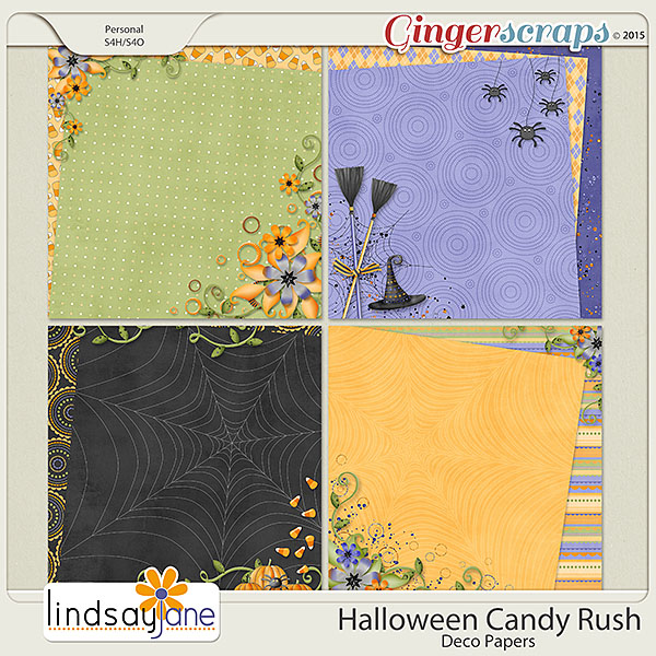 Halloween Candy Rush Deco Papers by Lindsay Jane