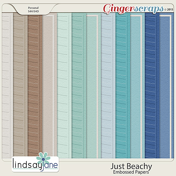 Just Beachy Embossed Papers by Lindsay Jane