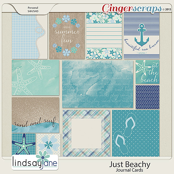Just Beachy Journal Cards by Lindsay Jane