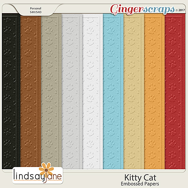 Kitty Cat Embossed Papers by Lindsay Jane