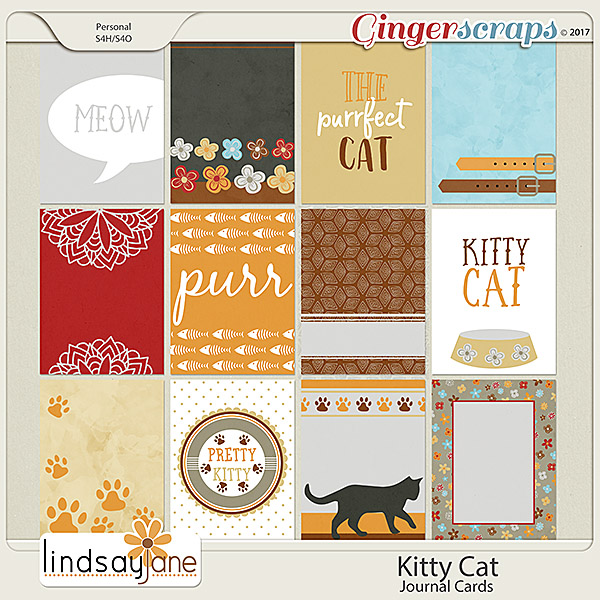 Kitty Cat Journal Cards by Lindsay Jane