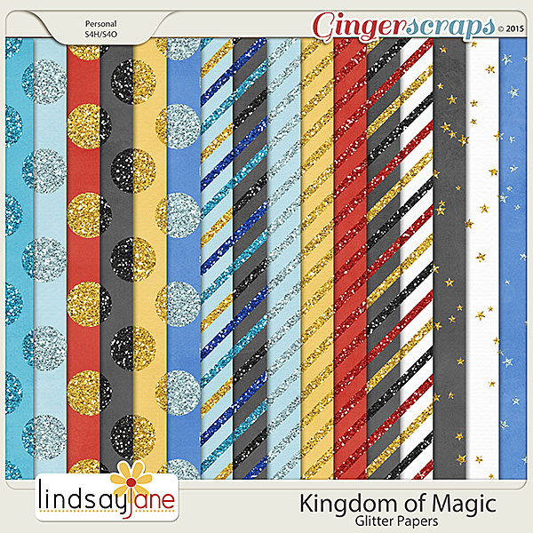 Kingdom of Magic Glitter Papers by Lindsay Jane