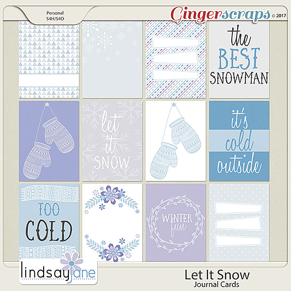 Let It Snow Journal Cards by Lindsay Jane