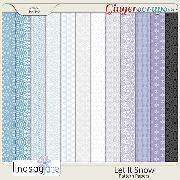 Let It Snow Pattern Papers by Lindsay Jane