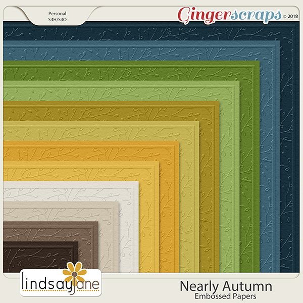 Nearly Autumn Embossed Papers by Lindsay Jane