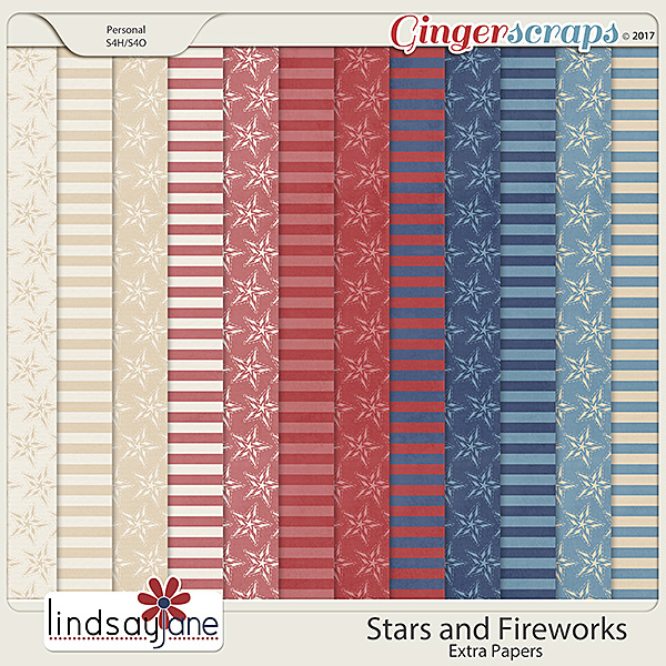 Stars and Fireworks Extra Papers by Lindsay Jane