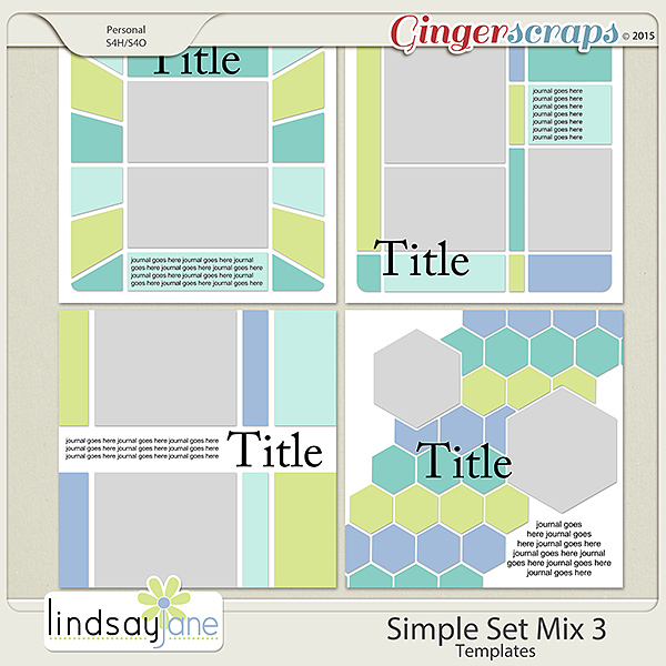 Simple Set Mix 3 Templates by Lindsay Jane