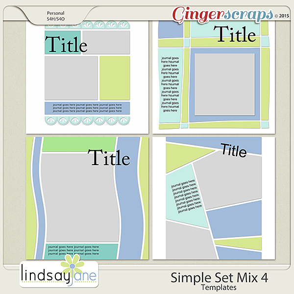 Simple Set Mix 4 Templates by Lindsay Jane