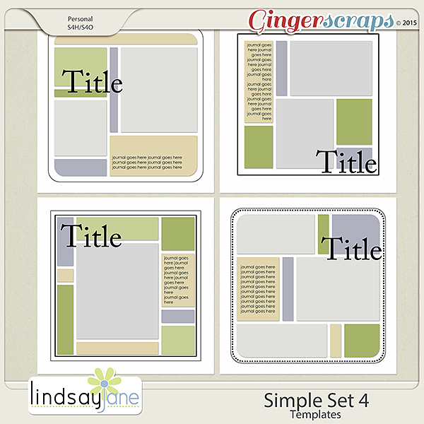 Simple Set 4 Templates by Lindsay Jane