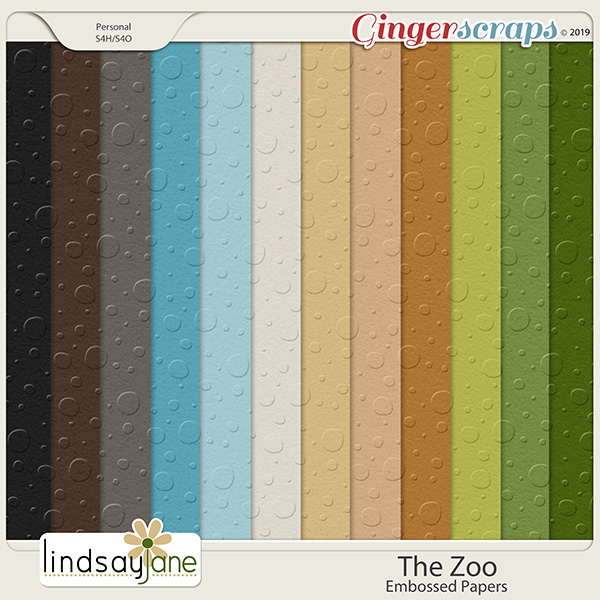 The Zoo Embossed Papers by Lindsay Jane