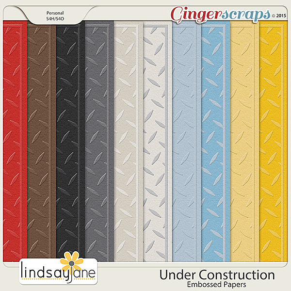 Under Construction Embossed Papers by Lindsay Jane