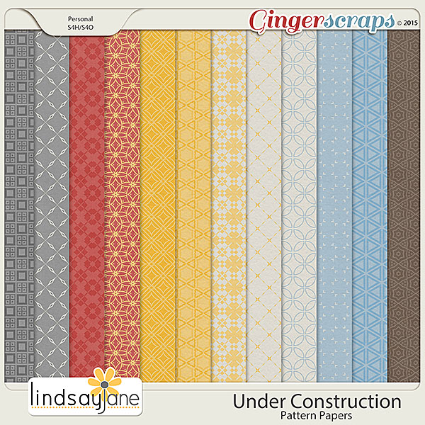 Under Construction Pattern Papers by Lindsay Jane