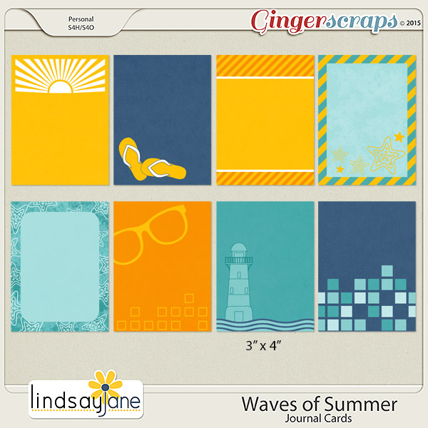 Waves of Summer Journal Cards by Lindsay Jane