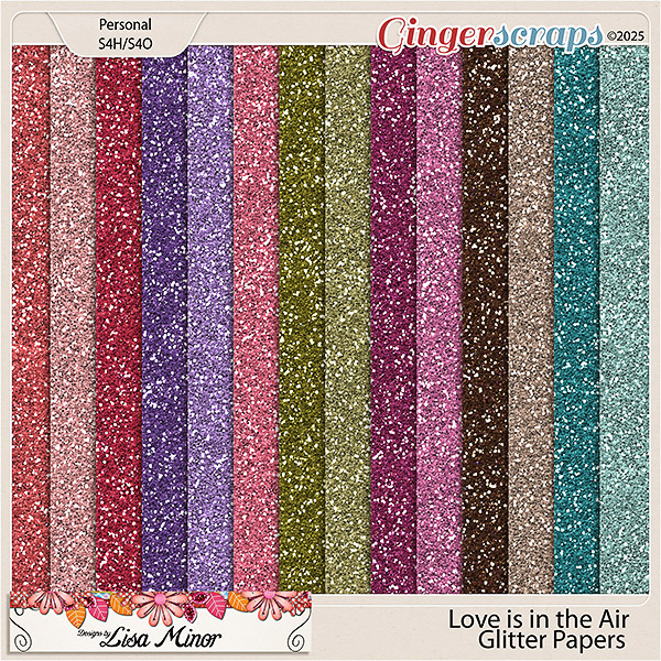 Love is in the Air Glitter Papers from Designs by Lisa Minor