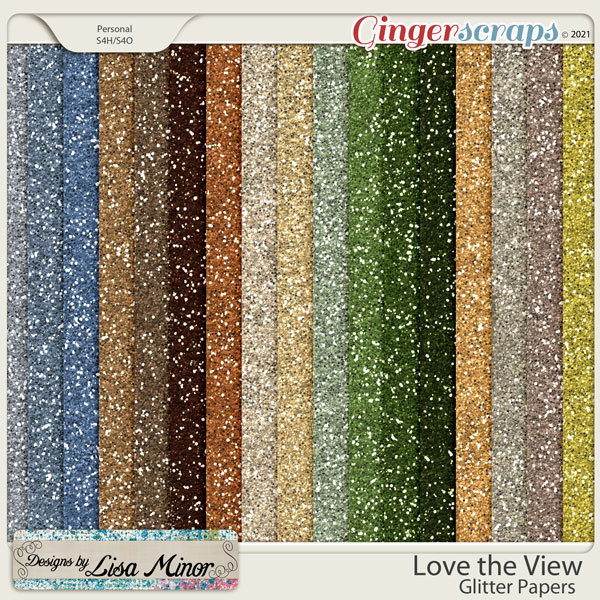 Love the View Glitter Papers from Designs by Lisa Minor