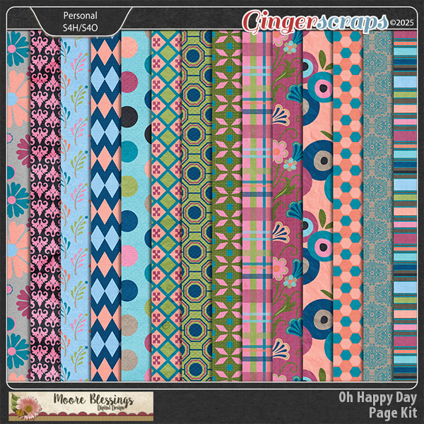 Oh Happy Day Patterned Paper Pack by Moore Blessings Digital Design 