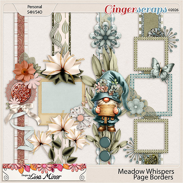 Meadow Whispers Page Borders from Designs by Lisa Minor