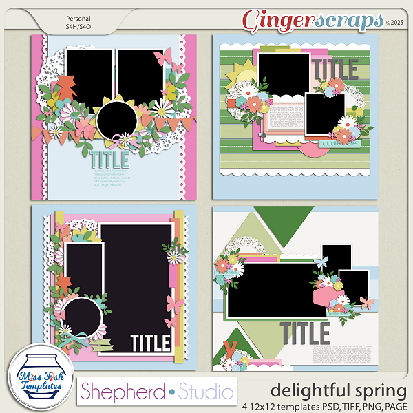 Delightful Spring Templates by Miss Fish and Shepherd Studios
