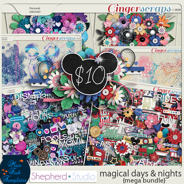 Magical Days and Nights Digital Scrapbook Kit Mega Bundle by Miss Fish and Shepherd Studios